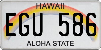 HI license plate EGU586