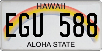 HI license plate EGU588