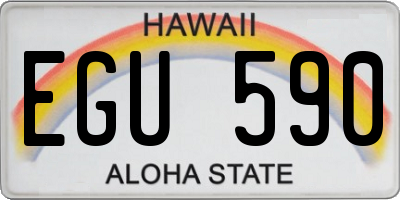 HI license plate EGU590