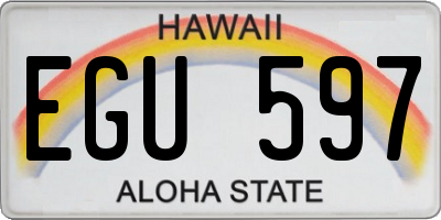 HI license plate EGU597