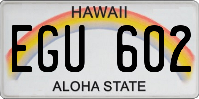 HI license plate EGU602
