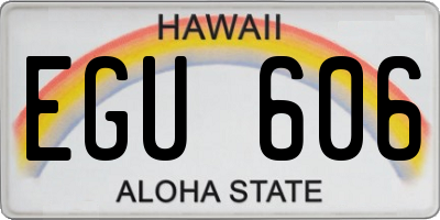 HI license plate EGU606
