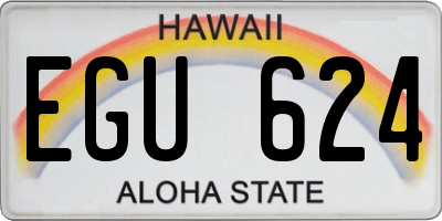 HI license plate EGU624