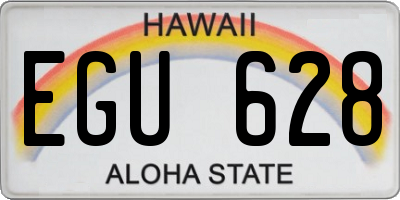 HI license plate EGU628