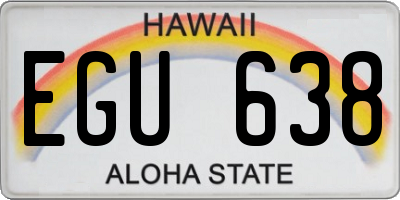 HI license plate EGU638