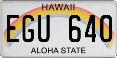 HI license plate EGU640
