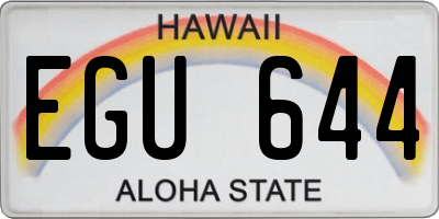 HI license plate EGU644
