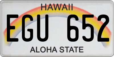 HI license plate EGU652