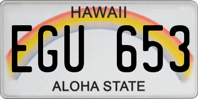 HI license plate EGU653