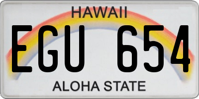 HI license plate EGU654