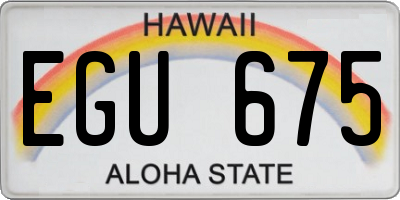 HI license plate EGU675