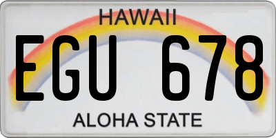 HI license plate EGU678