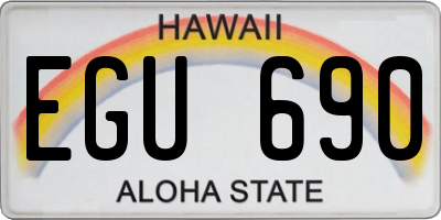 HI license plate EGU690