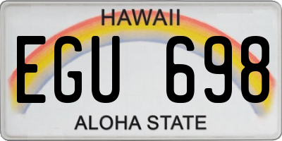 HI license plate EGU698