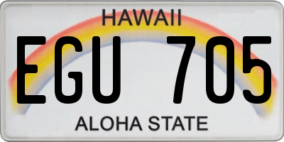 HI license plate EGU705