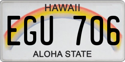 HI license plate EGU706