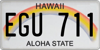 HI license plate EGU711