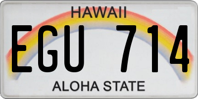 HI license plate EGU714