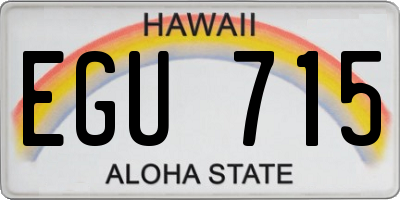 HI license plate EGU715
