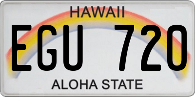 HI license plate EGU720