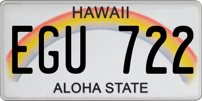HI license plate EGU722