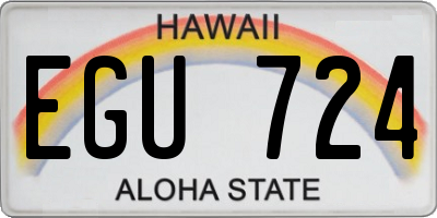 HI license plate EGU724