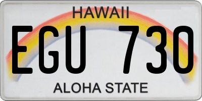 HI license plate EGU730