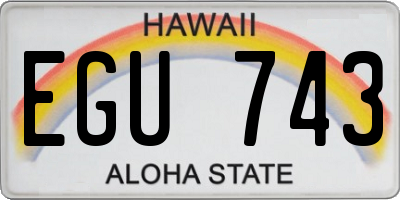 HI license plate EGU743