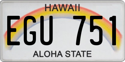 HI license plate EGU751