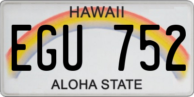 HI license plate EGU752