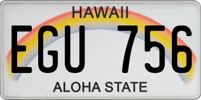 HI license plate EGU756