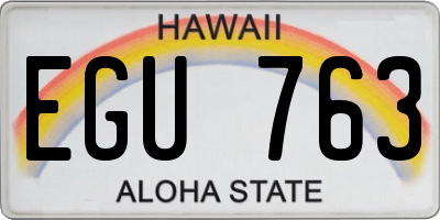 HI license plate EGU763