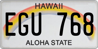 HI license plate EGU768
