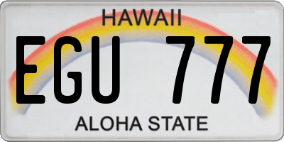 HI license plate EGU777