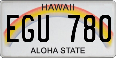 HI license plate EGU780