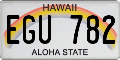 HI license plate EGU782