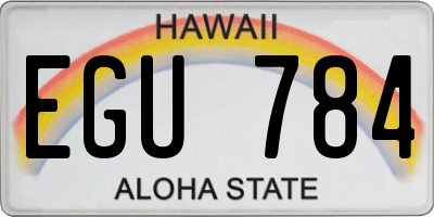HI license plate EGU784