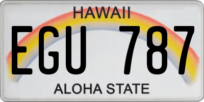 HI license plate EGU787