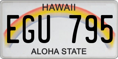 HI license plate EGU795