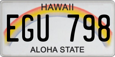 HI license plate EGU798