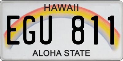 HI license plate EGU811