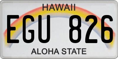 HI license plate EGU826