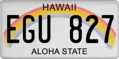 HI license plate EGU827