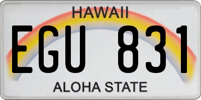 HI license plate EGU831