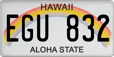 HI license plate EGU832