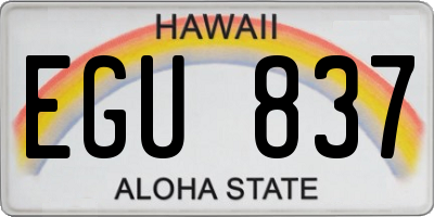 HI license plate EGU837