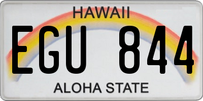 HI license plate EGU844