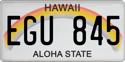 HI license plate EGU845