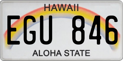 HI license plate EGU846