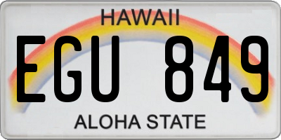 HI license plate EGU849